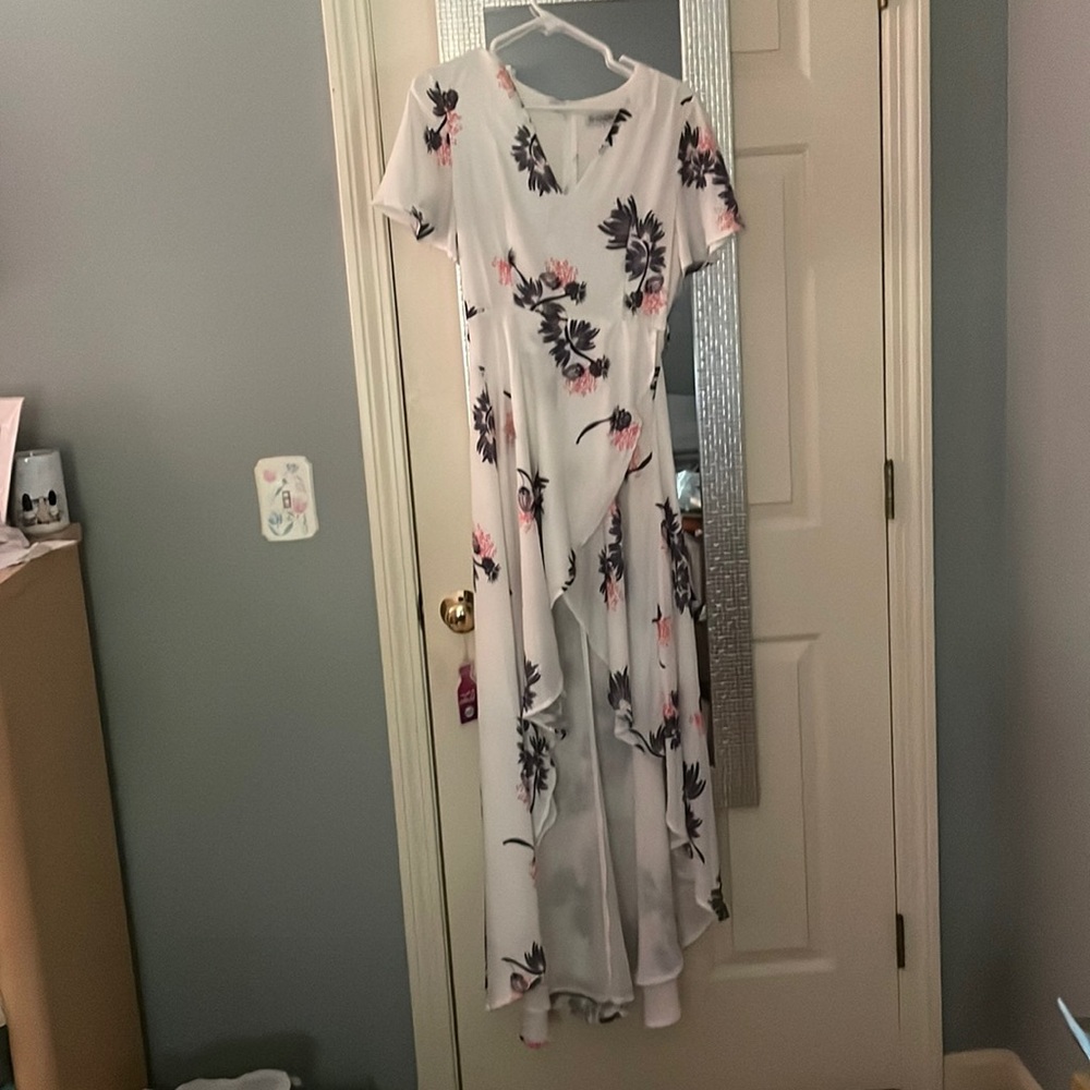Showpo high low white floral dress